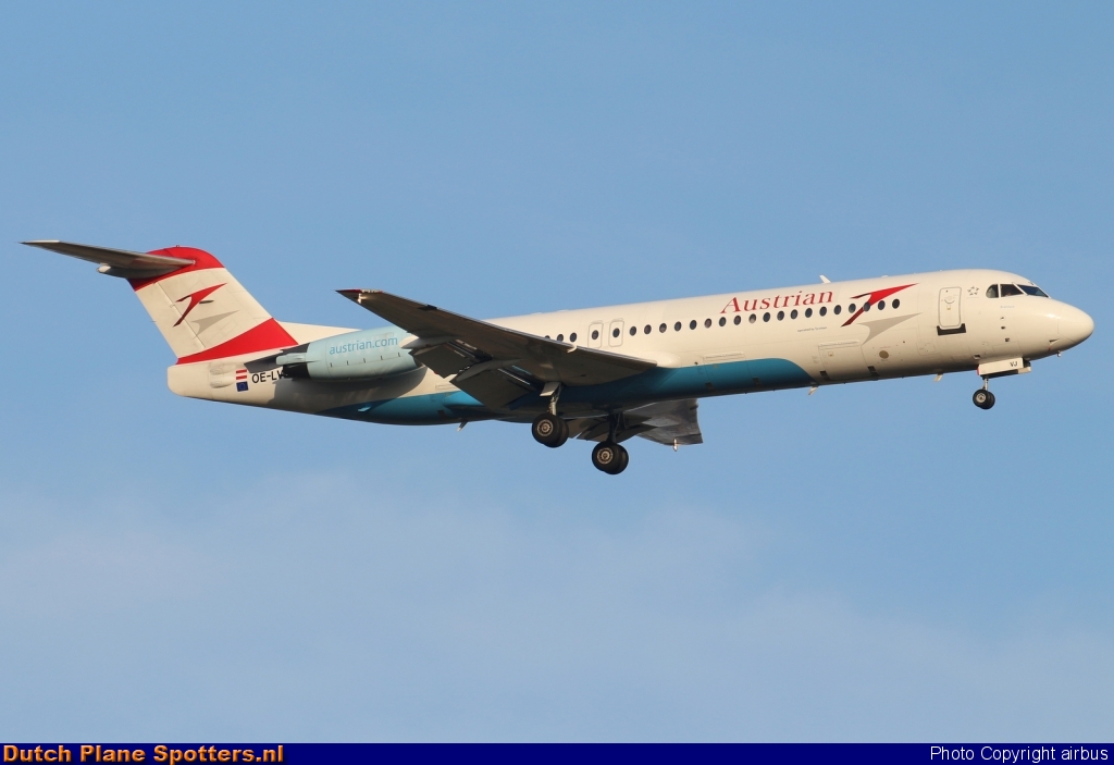 OE-LVJ Fokker 100 Austrian Airlines by airbus