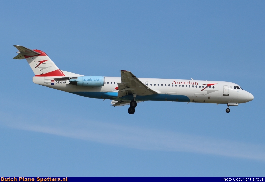 OE-LVF Fokker 100 Austrian Airlines by airbus