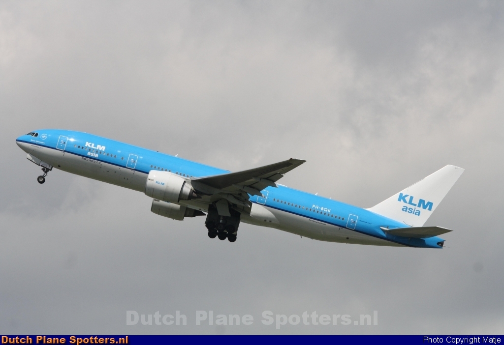 PH-BQK Boeing 777-200 KLM Asia by Matje