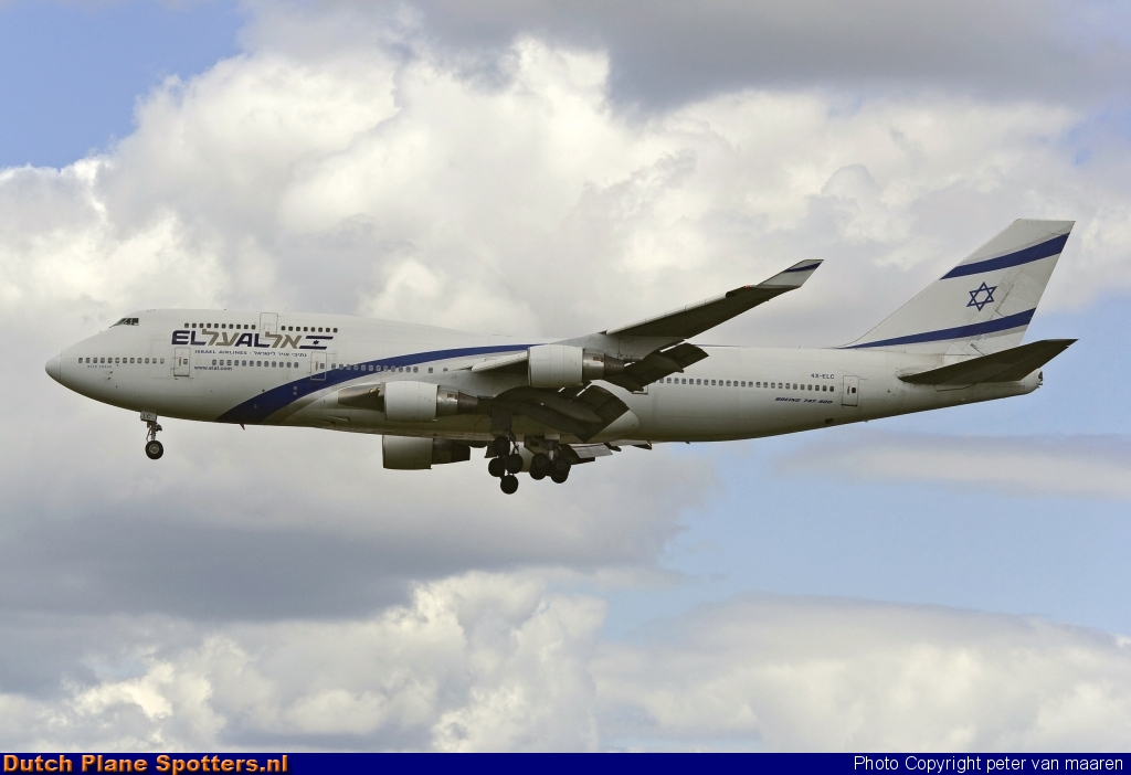 4X-ELC Boeing 747-400 El Al Israel Airlines by peter van maaren