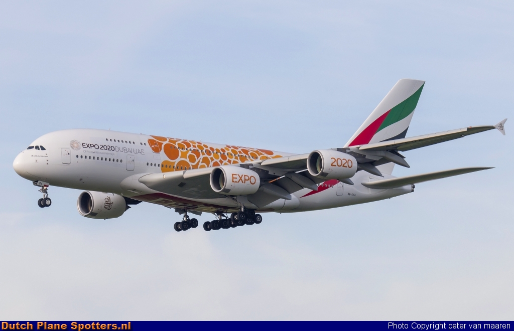 A6-EOA Airbus A380-800 Emirates by peter van maaren