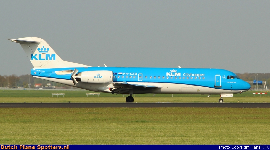 PH-KZD Fokker 70 KLM Cityhopper by HansFXX