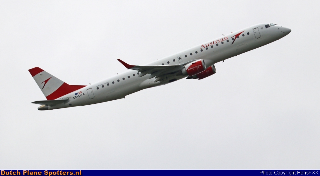 OE-LWA Embraer 195 Austrian Airlines by HansFXX