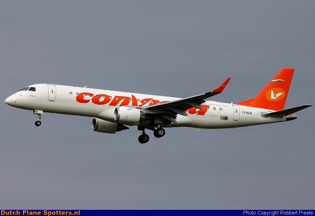 YV3016 Embraer 190 Conviasa by Robbert Pieete