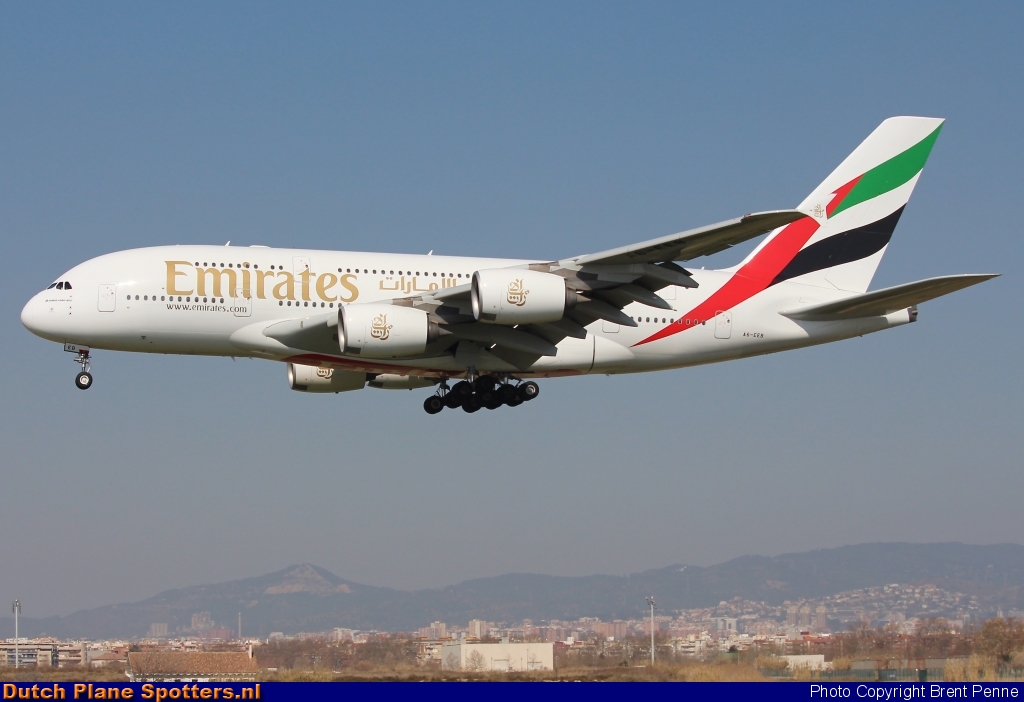 A6-EEB Airbus A380-800 Emirates by Brent Penne
